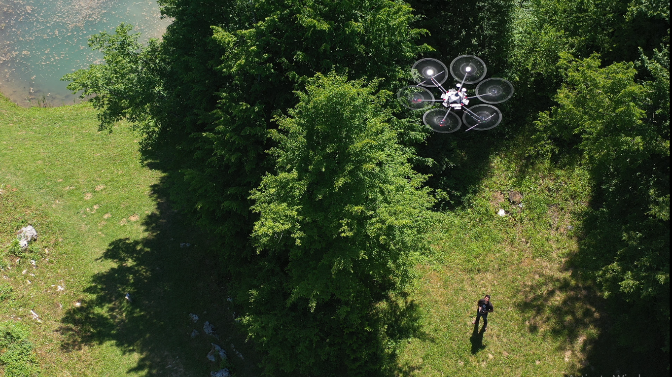dron u šumi